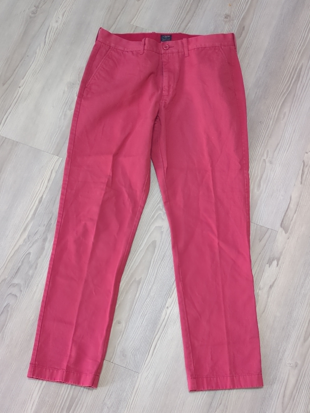 J.Crew The Sutton Chino Pants Mens 34x34 Raspberry Pink Red 100% Cotton Preppy